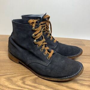 Vintage Walk Over Blue Suede Lace-Up Combat Ankle Boots Men's Size 11 M